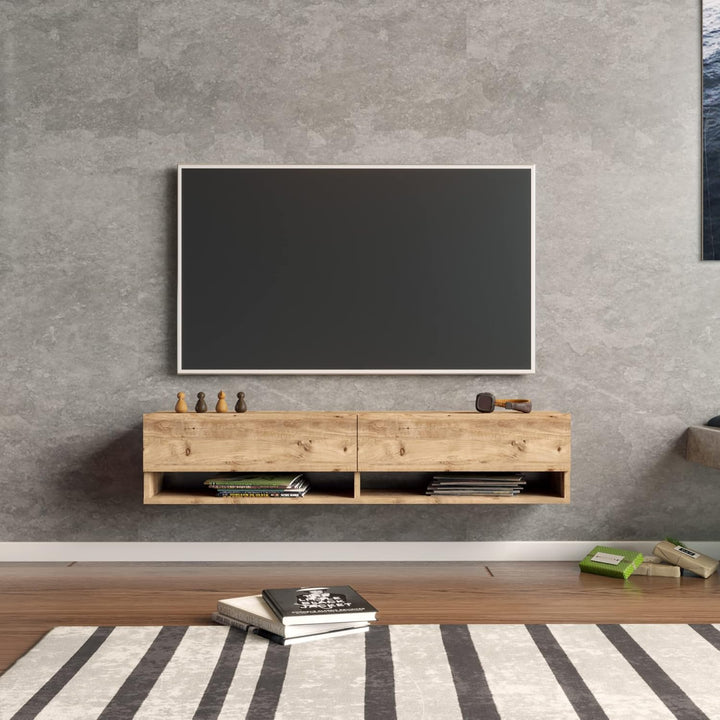 [en.casa] TV Board Laitila TV Schrank mit 2 Ablagen 2 Schranktüren Lowboard Fernsehtisch 140 x 31,5