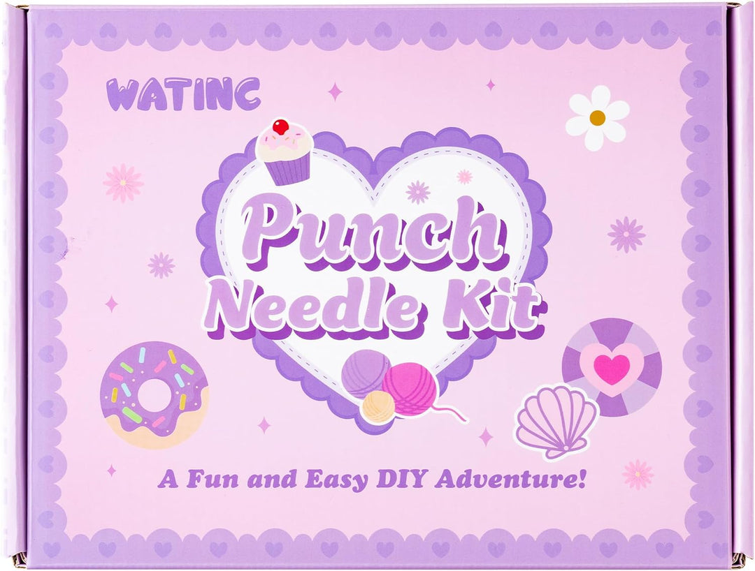 WATINC Punch Needle Untersetzer Kit DIY Handwerk Poke und Stick Stickerei Kit Coasters Mit Farbe Box