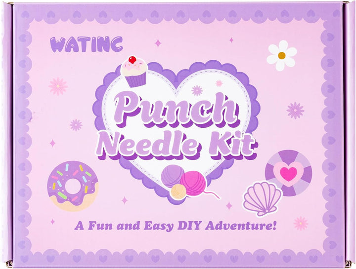 WATINC Punch Needle Untersetzer Kit DIY Handwerk Poke und Stick Stickerei Kit Coasters Mit Farbe Box