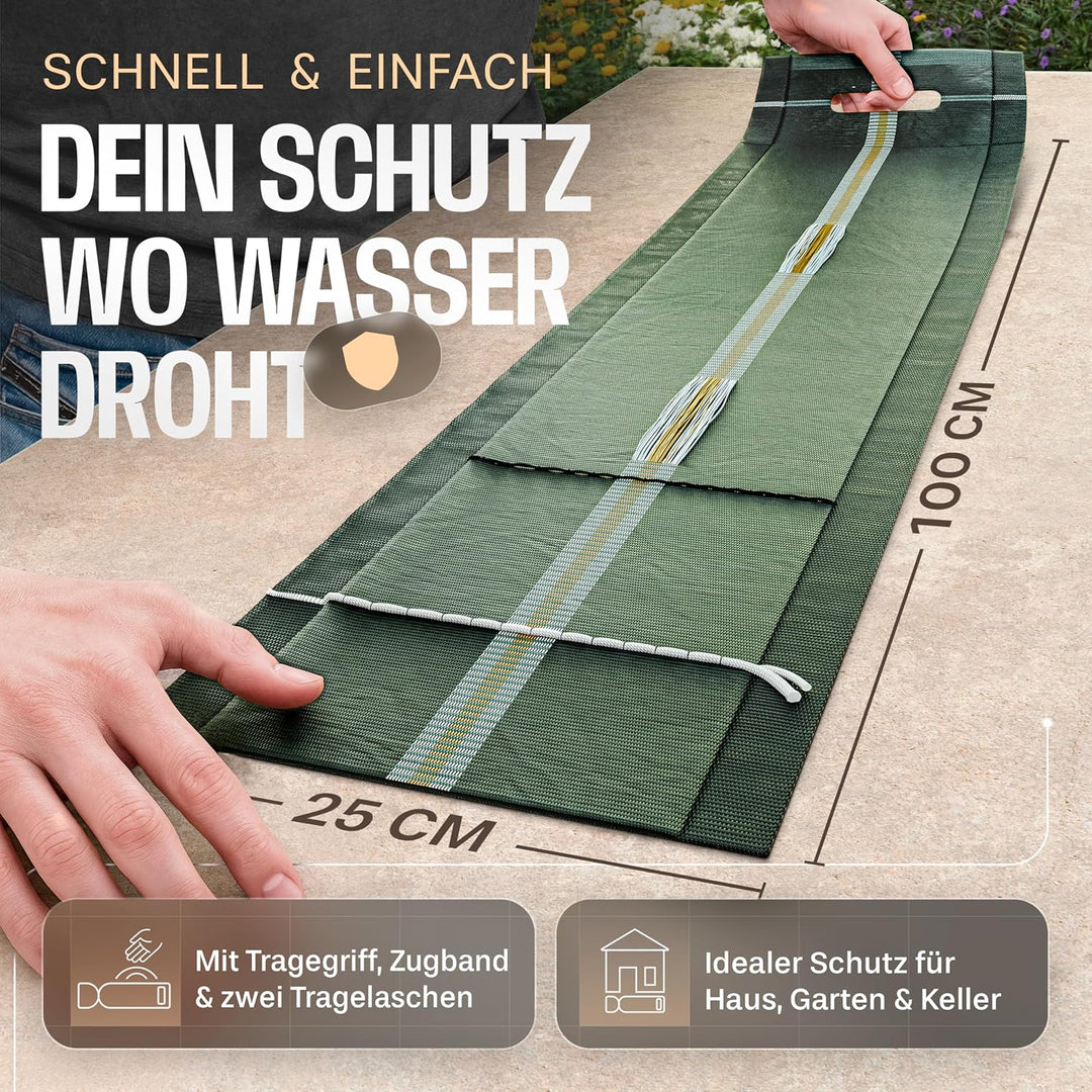 50x Sandsäcke Silosandsäcke geeignet für Hochwasserschutz, 25cm x100cm mit Griff, Zugband und Trageg