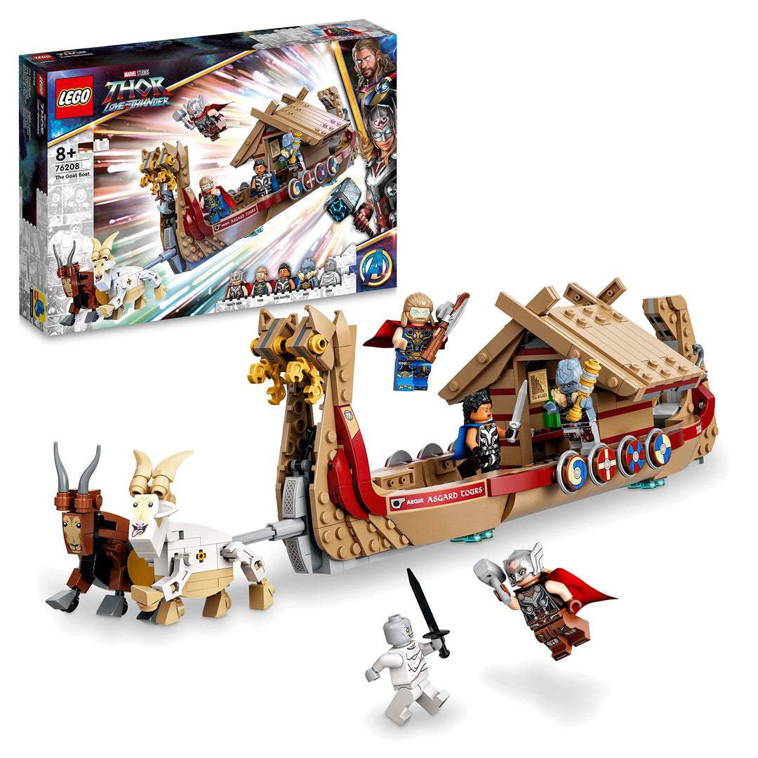 LEGO 76208 Marvel Das Ziegenboot Spielzeug-Schiff aus Thor: Love & Thunder, Avengers-Set zum Bauen m