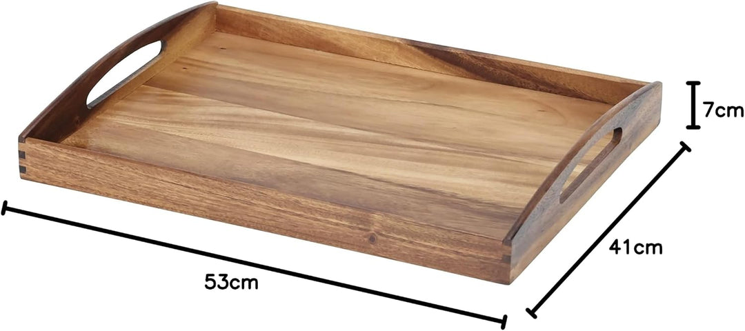 Zassenhaus Serviertablett Holz | 53×41×7cm | Teetablett &amp; Frühstücksbrettchen Holz | 2er Set | aus n