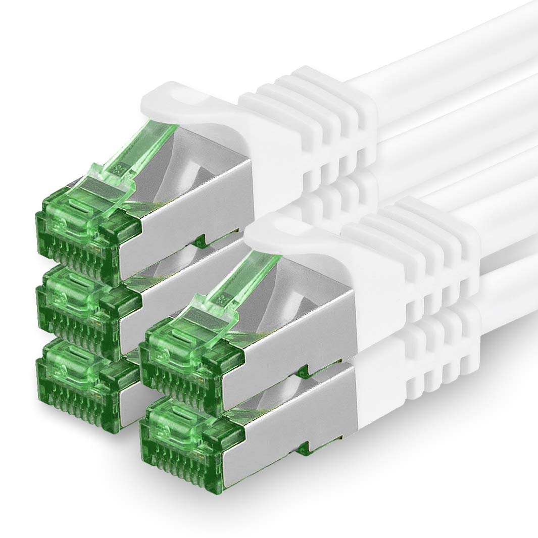 1aTTack.de 10 M Cat.7 Netzwerk-Kabel 5 Stück Cat7 Patch-Kabel LAN-Kabel Ethernet RJ45 10 Gbit/s (All
