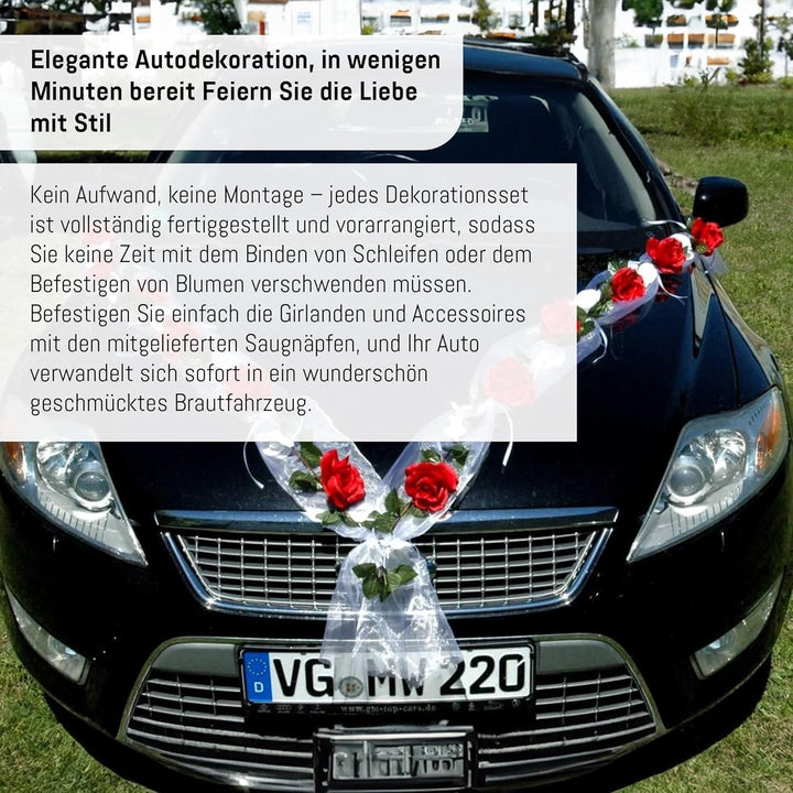 Rosen Girlande Braut Paar Rose Deko Dekoration Autoschmuck Hochzeit Car Auto Wedding ®Auto-schmuck D