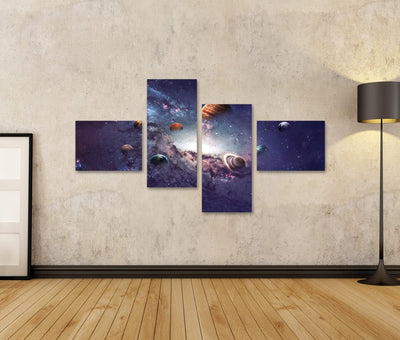 Bild auf Leinwand Planeten des Sonnensystems Wandbild Poster Kunstdruck Bilder Format: 150x80cm - 4