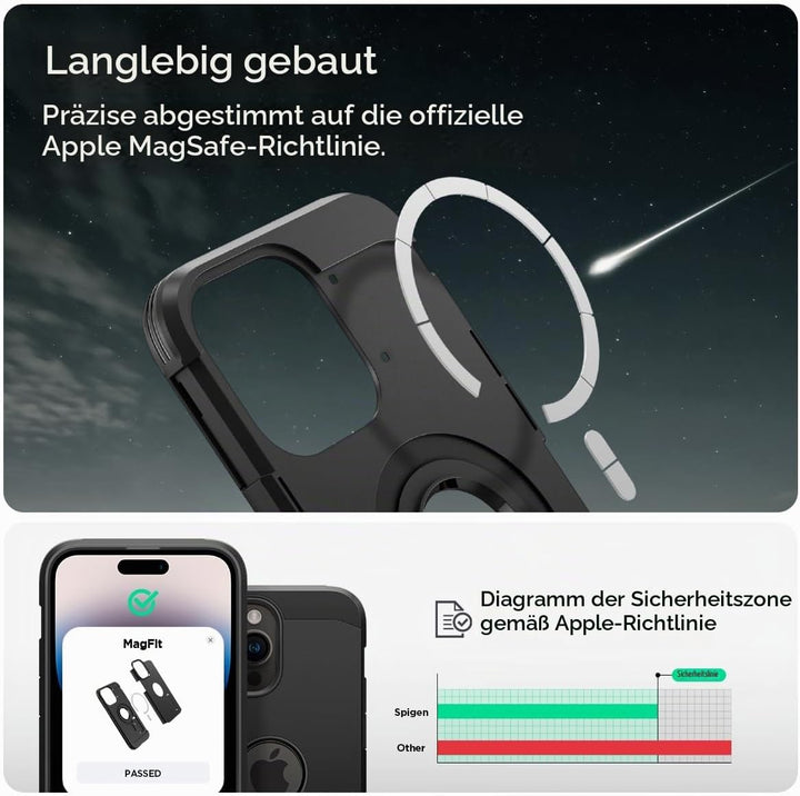 Spigen Tough Armor MagFit Hülle für iPhone 14 Pro Max -Schwarz, Schwarz