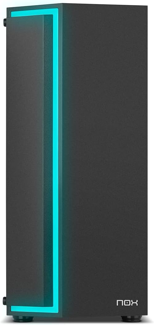 NOX XTREME PRODUCTS Infinity Gamma - Mid-Tower ATX/M-ATX/ITX ARGB Dynamic Rainbow, Seitenteil aus ge