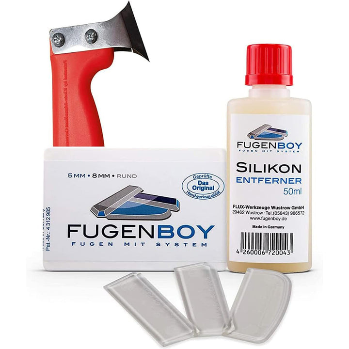 Heimwerker-Kit für Silikon-Fugen | Deutsche Herstellung | Pantentiertes Fugen-Werkzeug | Fugen-Set m