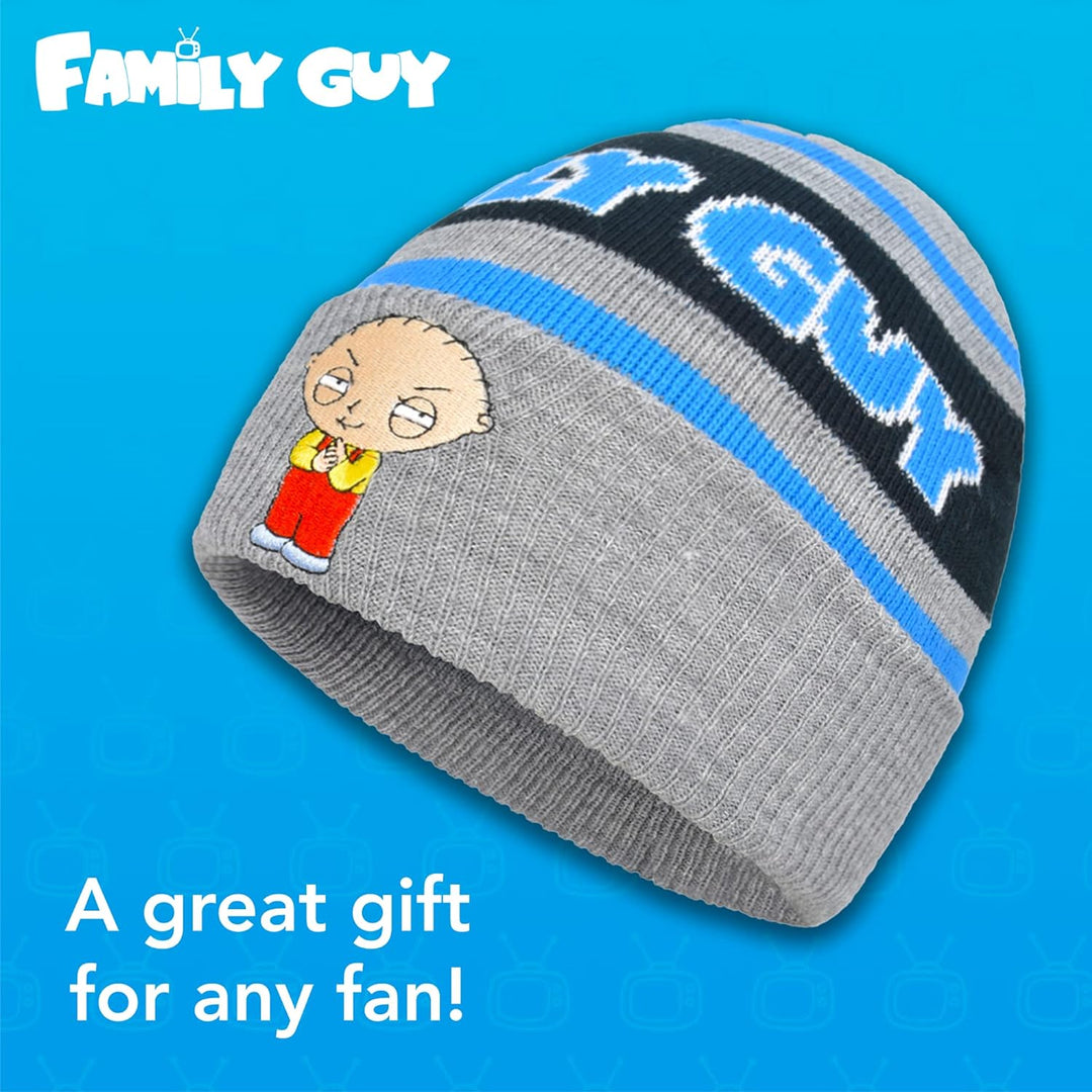 Concept One Unisex-Erwachsene Family Guy Stewie Knitted Acrylic Cuffed Beanie-Mtze, grau meliert, Ei