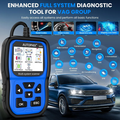 AUTOPHIX 5600 Vollsysteme OBD2 Diagnosegerät Kompatibel mit VAG OBD2 Scanner Codeleser mit Motor ABS