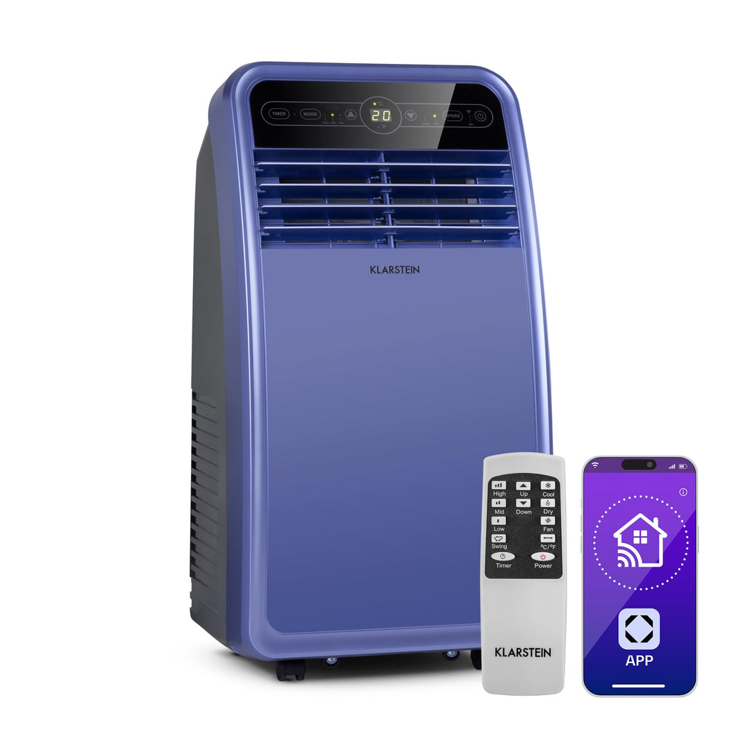 Klarstein Mobile Klimaanlage mit Abluftschlauch, 4-in-1 Klimagerät mit Ventilator, Luftentfeuchter &