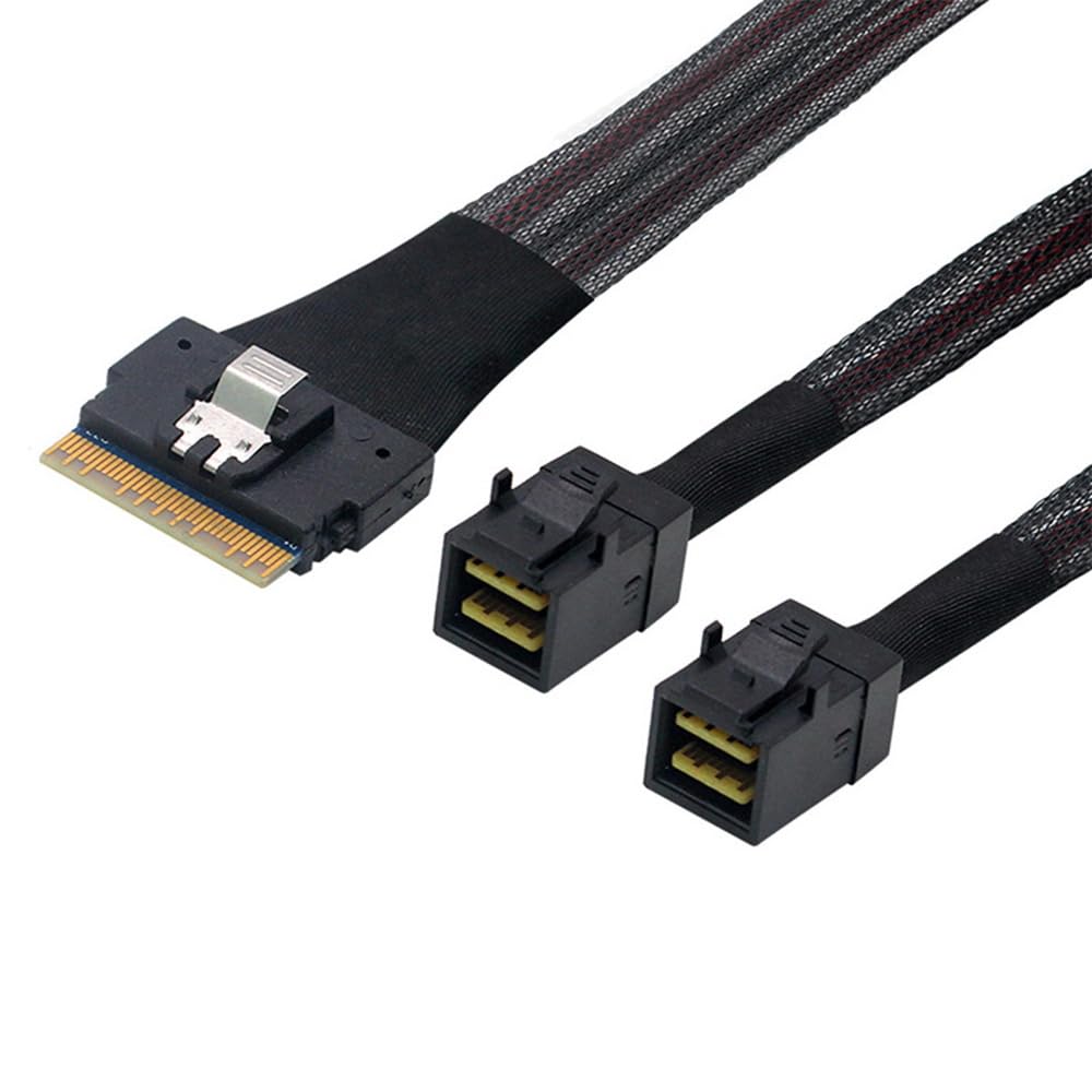 xiwai PCI-E Ultraport Slimline SAS Slim 4.0 SFF-8654 8i 74pin auf Dual SFF-8643 4i Mini SAS HD Kabel