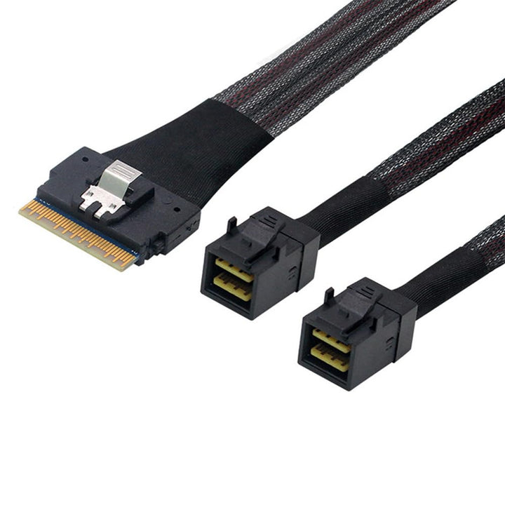 xiwai PCI-E Ultraport Slimline SAS Slim 4.0 SFF-8654 8i 74pin auf Dual SFF-8643 4i Mini SAS HD Kabel