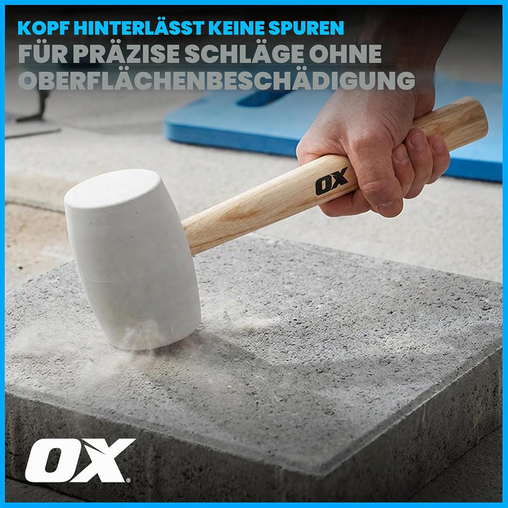 OX Pro White Rubber Mallet - 32 oz 32 oz White, 32 oz White