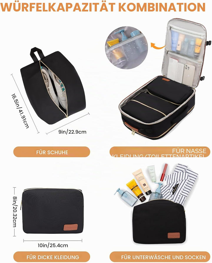LOVEVOOK Handgepäck Rucksack Flugzeug, Reiserucksack Damen Gross 40L Herren Wasserdicht, Laptop Back