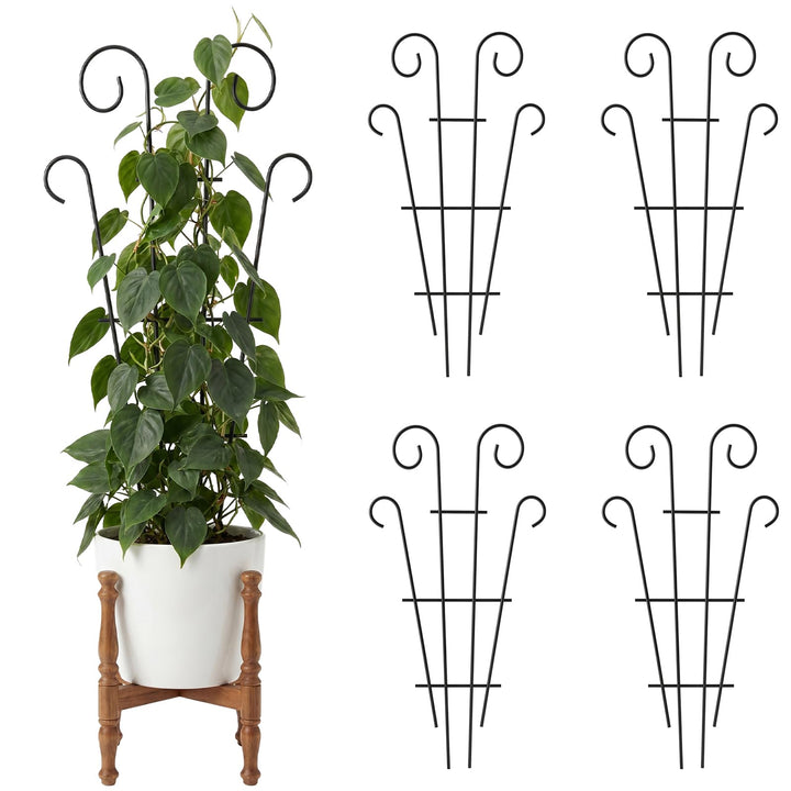 Thealyn 4er-Pack 81cm/32 Zoll Innenpflanzenspalier für kletternde Topfpflanzen, Outdoor-Metall-Garte