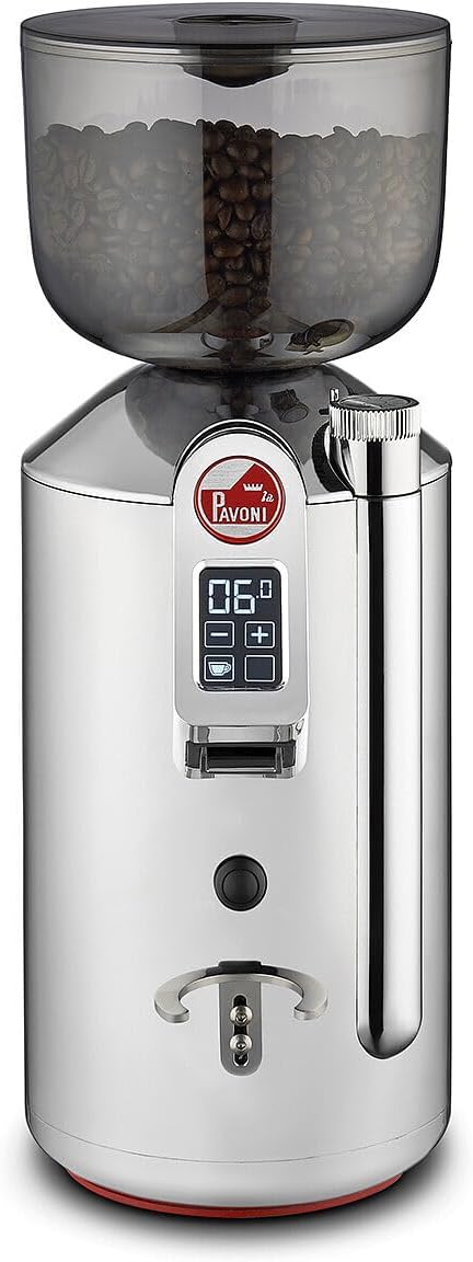 La Pavoni Zylinder, LPGGRI01EU Kaffeemühle, Tritan-Trichter und 50-mm-Flachmahlwerke, 500-g-Bohnenbe