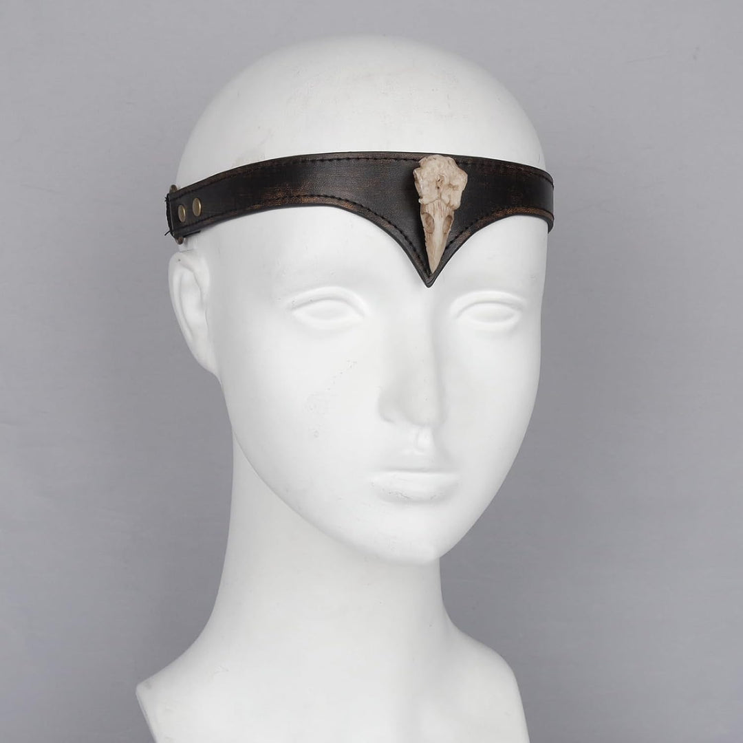 keland Wikinger Leder Stirnband Raben Totenkopf Stirnband Kopfschmuck Damen Herren Mittelalter Acces