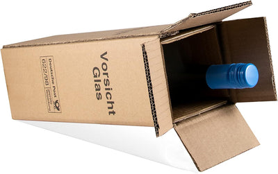 10 x Wein Versandkarton 1er DHL/UPS geprüft (Umkarton, Hülse, 1 Deckel)