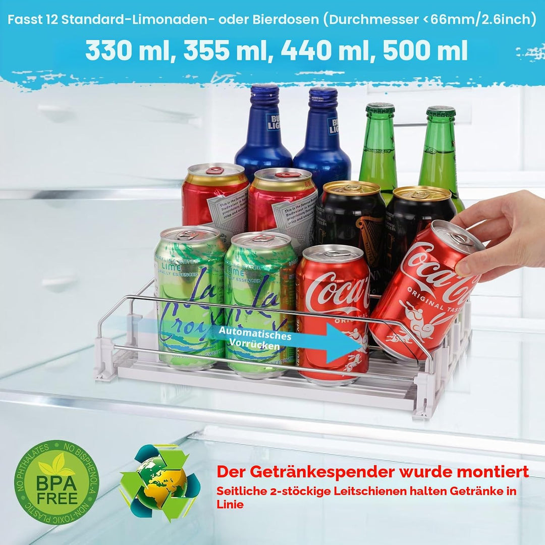 BingoHive Automatisch Kühlschrank Dosen Organizer Kühlschrank Organizer Dosen Dosenhalter Kühlschran