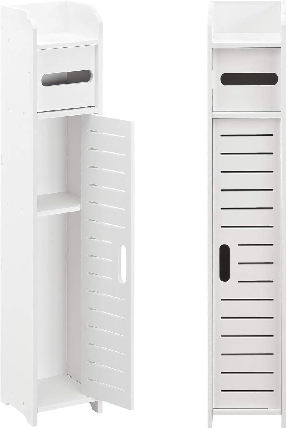 [en.casa] Toilettenpapierhalter mit Schranktür 80 x 15 x 15 cm Badezimmerschrank Badschrank Badregal