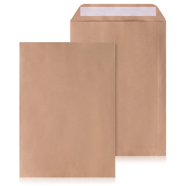 250 Versandtaschen B4 Braun (250x353mm) 100g/m² Briefumschläge Grossbrief Maxibrief für A4 Dokumente