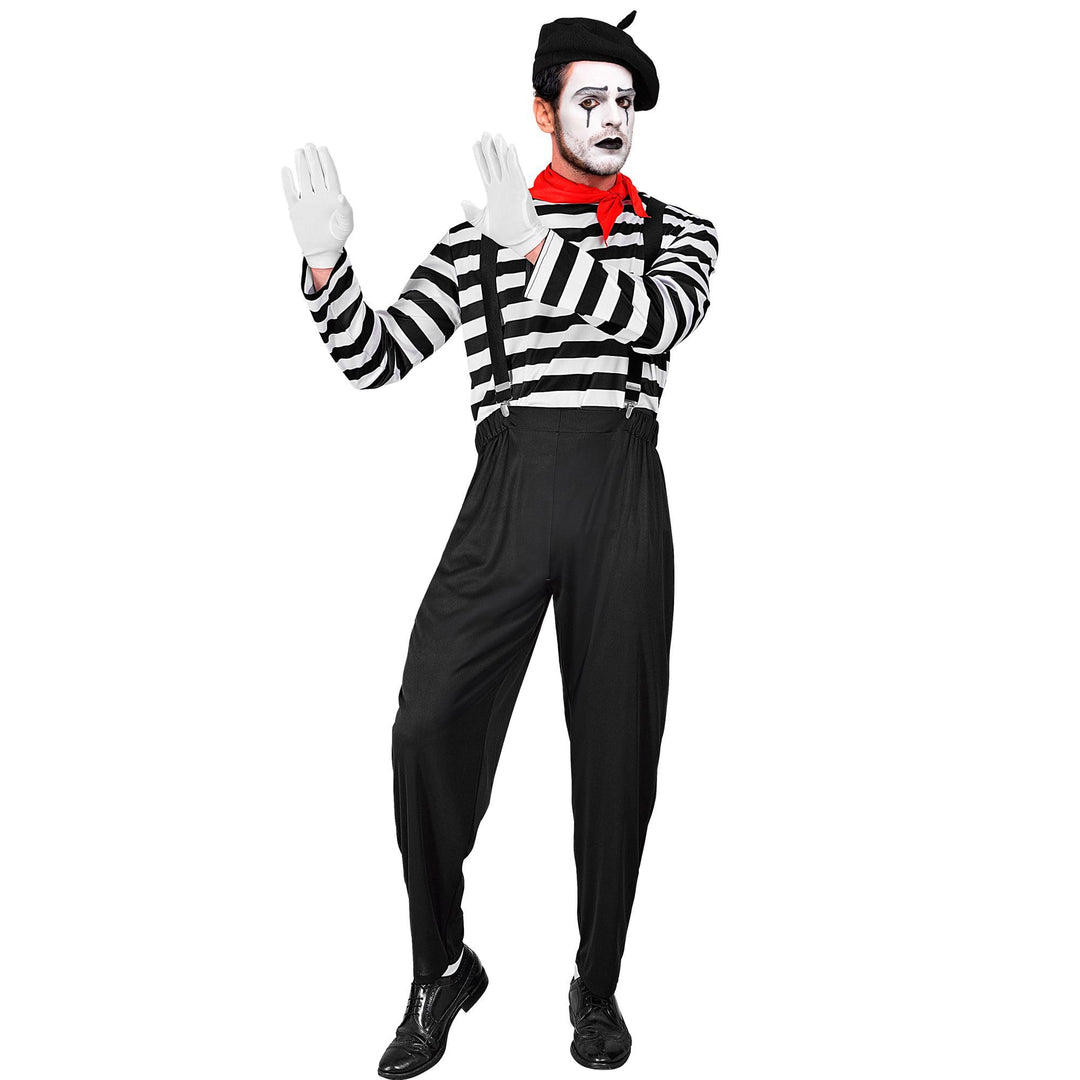 W WIDMANN MILANO Party Fashion - Kostüm Pantomime für Herren, Komplett-Outfit für Verkleidung an Kar