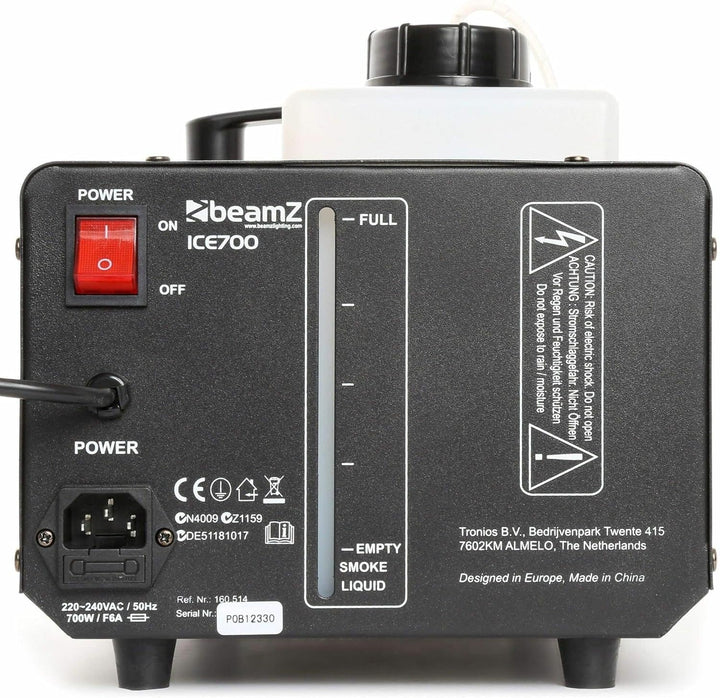 BeamZ ICE700 Bodennebelmaschine, Low Fog Machine, 700 Watt Bodennebler, Rauchmaschine, Boden Nebelma