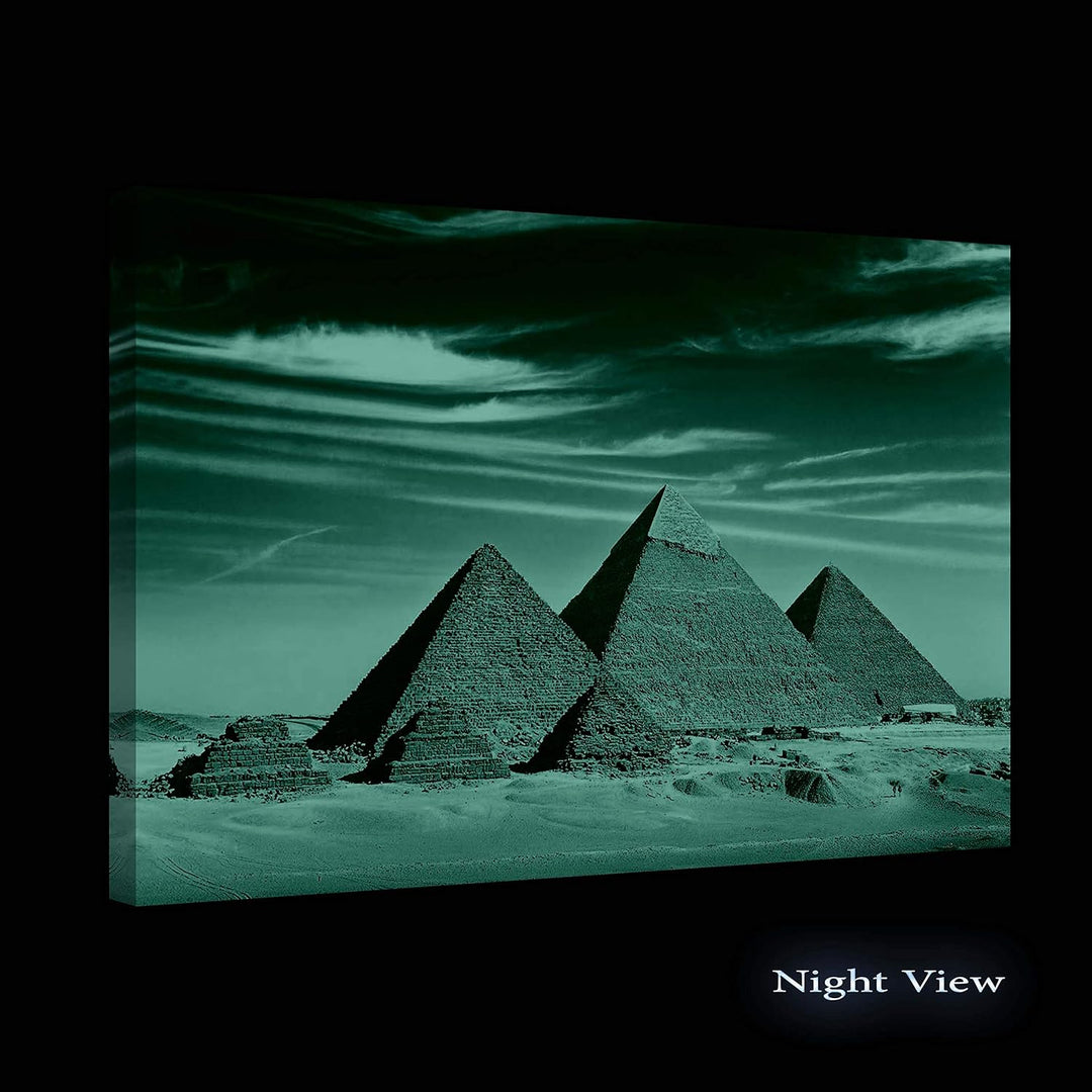 Startonight Bilder Blauer Himmel und Ägypten Pyramiden, Leinwandbilder Moderne Kunst, Landschaft Wan