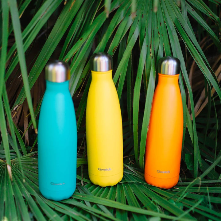 Qwetch - Pop Thermosflasche - Gelb 750ml - 24 Stunden kalt und 12 Stunden warm - Dicht, BPA-frei & w