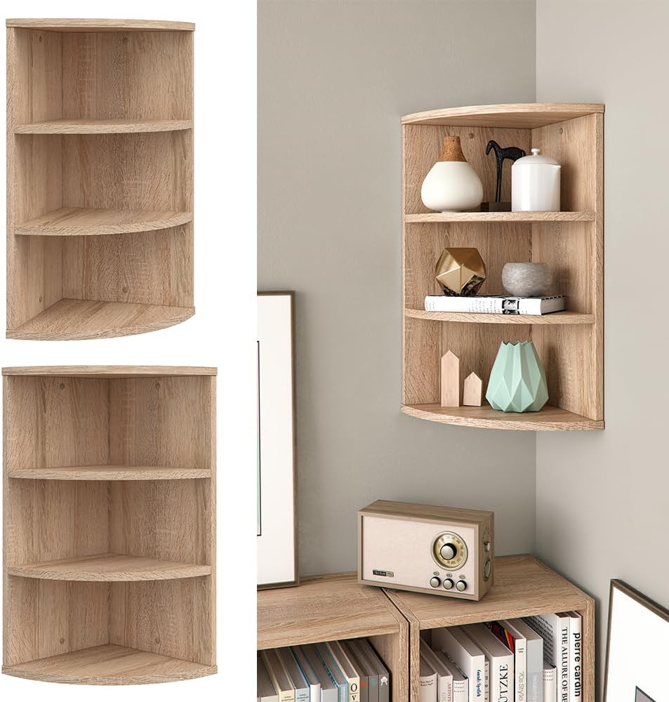 VICCO Eckregal ECKI 0,5 Sonoma Eiche - Hängeregal Wandregal Bücherregal Regal Design Sonoma 60 x 30