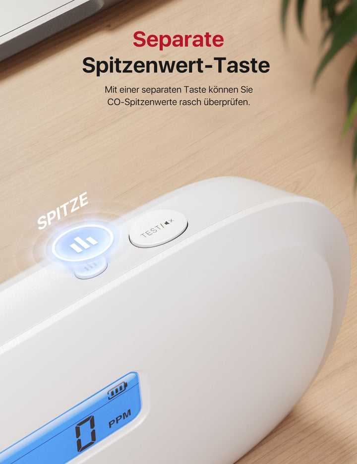 X-Sense Smart Kohlenmonoxid Melder XC0C-iR, Stummschaltung per App, CO Melder mit LCD-Digitalanzeige