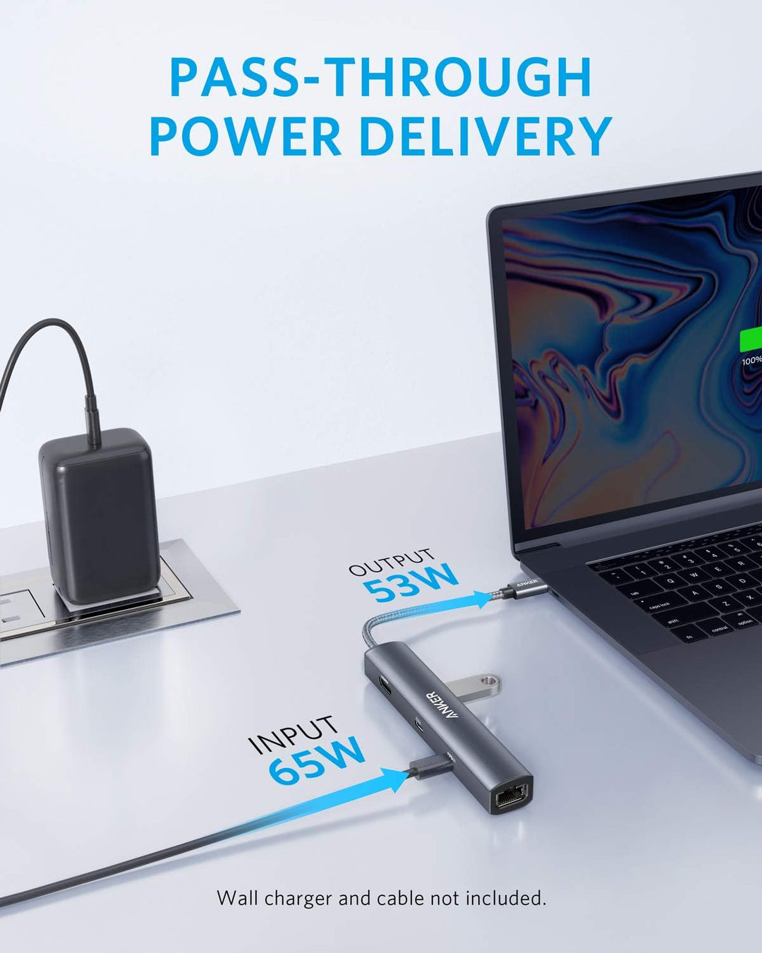 Anker PowerExpand 6-in-1 Ethernet Adapter, PD Hub, 65 PD, 4K HDMI, 1Gbps Ethernet, Daten, 2 USB 3.0