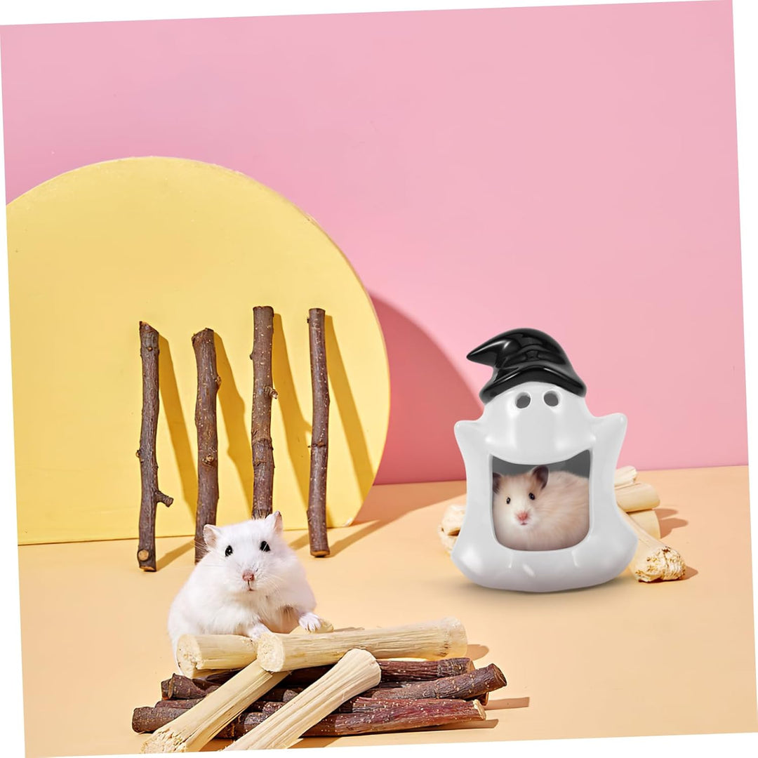 HEMOTON Keramisches Hamster Nest Halloween Geisterform Kühlversteck für Sommer Hamsterhaus für Klein