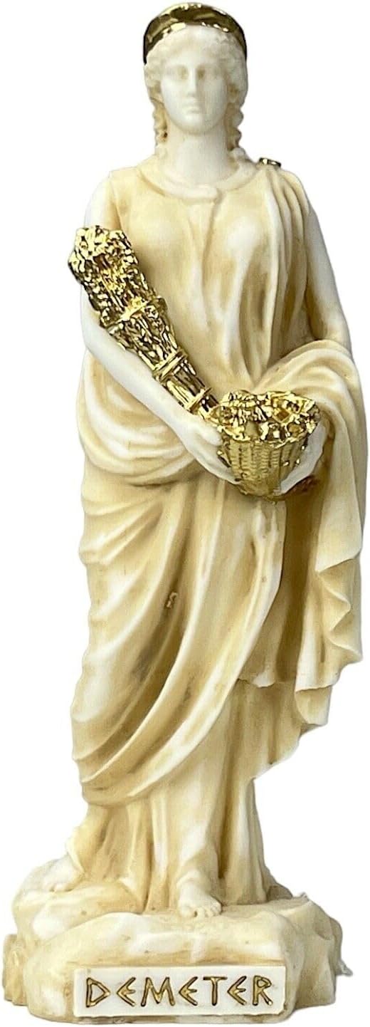 Demeter Ceres Göttin Mutter der Natur Griechische Statue Skulptur Figur Alter Farbe