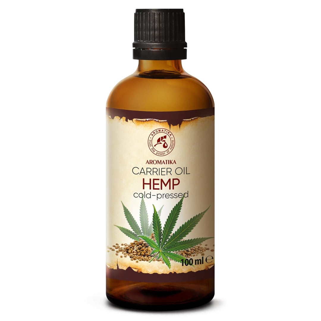 Hanföl 100ml - Kaltgepresst - Reines &amp; Natürlich - Glasflasche - Hanf Öl - Basisöl - Hanfsamenöl - I