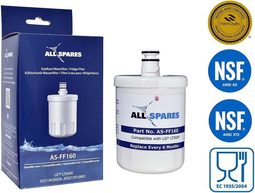 AllSpares Wasserfilter für Kühlschrank geeignet für LG LT500P / 5231JA2002A / ADQ72910901 / ADQ72910
