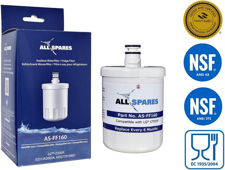 AllSpares Wasserfilter für Kühlschrank geeignet für LG LT500P / 5231JA2002A / ADQ72910901 / ADQ72910