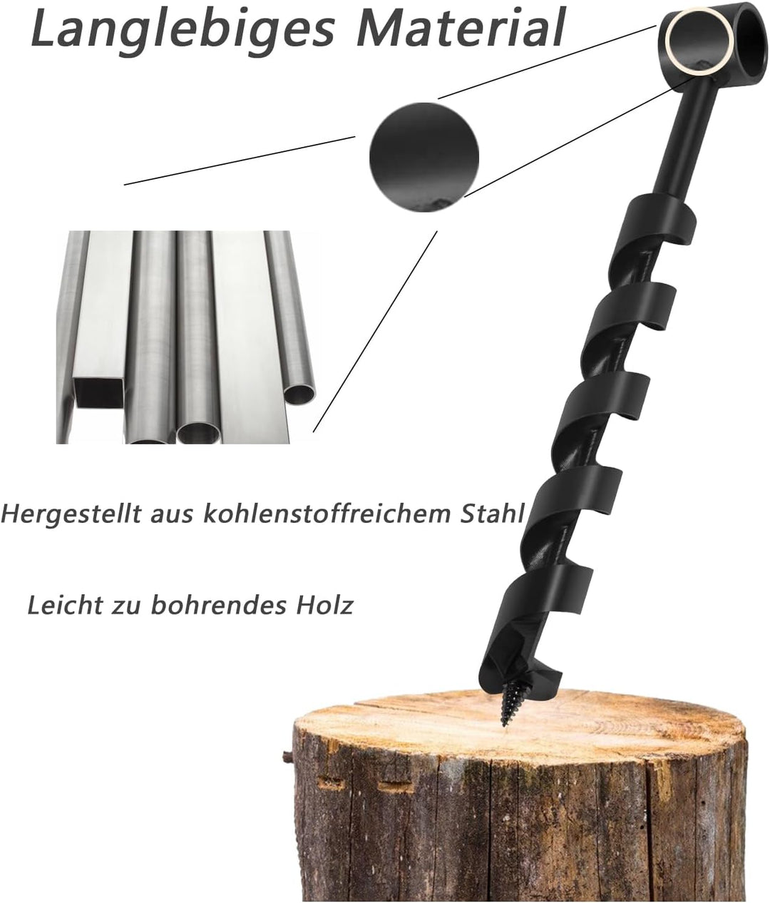 Handbohrer Bushcraft Manueller Schraubenschlüssel, Manuelle Handbohrmaschine für den aussenbereich,