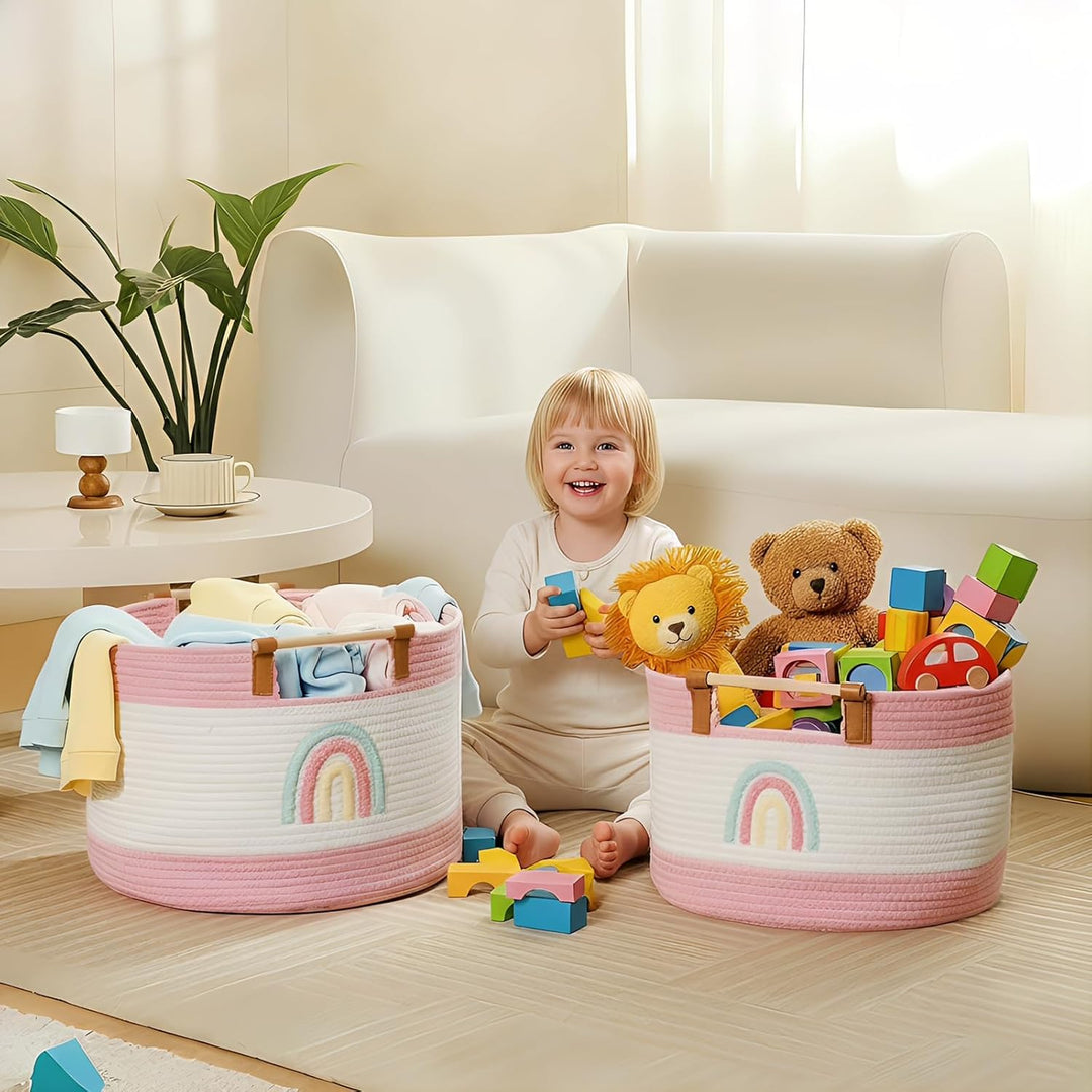 Spielzeug-Aufbewahrungsbox/-korb für Kinder, Kuscheltier-Aufbewahrungskorb für Decken, Körbe fürs Wo