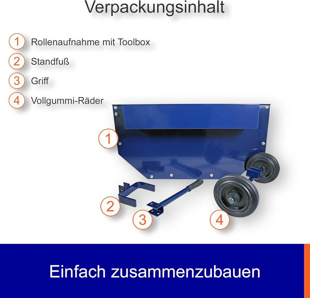 Abroller für Stahlband von 13 bis 20 mm fahrbar
