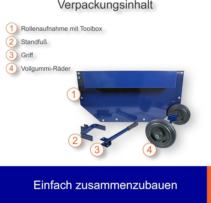 Abroller für Stahlband von 13 bis 20 mm fahrbar