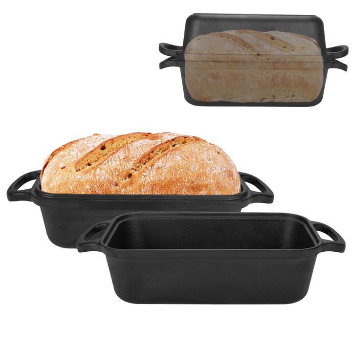 Gusseisen Brotbackform mit Deckel 22,96 cm × 12,78 cm, Bread Pans for Homemade Bread, Heavy Duty Loa