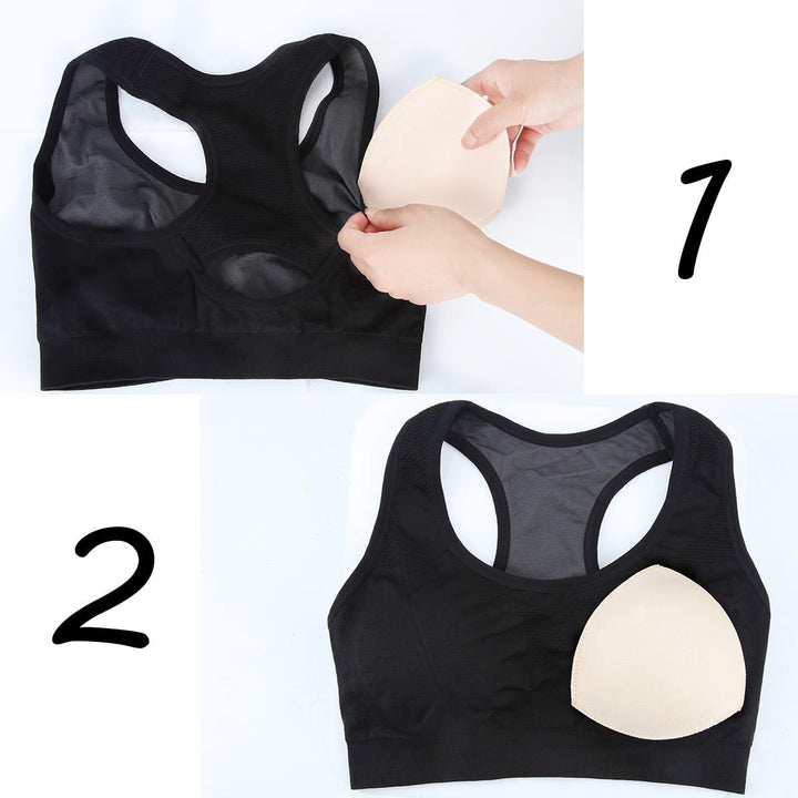 SERMICLE BH Pad Einlagen 4 Paar, BH Pads genäht gepolstert für Sport BH A/B oder C/D, D/E Cup Beige