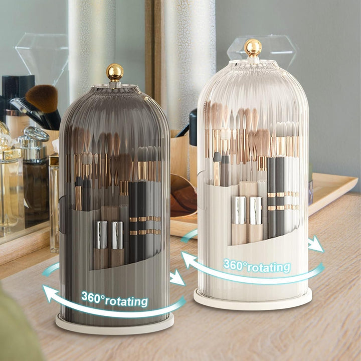 Rotierender Pinselhalter mit 360° Drehung und staubdichtem Deckel - Platzsparender Organizer für Kos