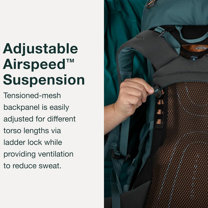 Osprey Renn Unisex Rucksack Cascade Blue/Melon Orange O/S - Fassungsvermögen 50L, Cascade Blue/Melon