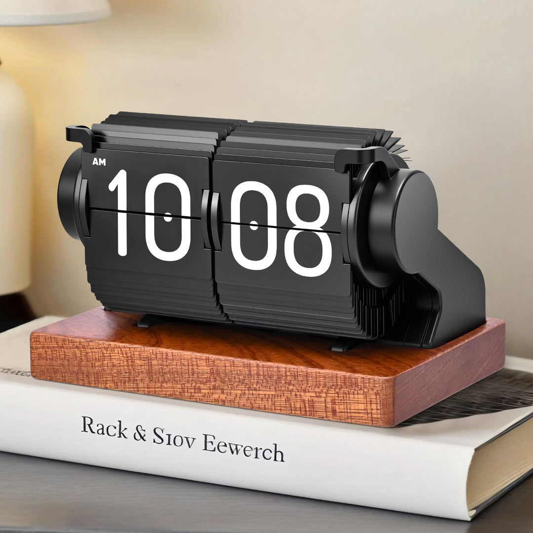 Flip Clock, Retro-Flip-Uhr, Neues USB C Wecker Digital, Grosse Zahl Mechanische Schreibtischuhr, Vin