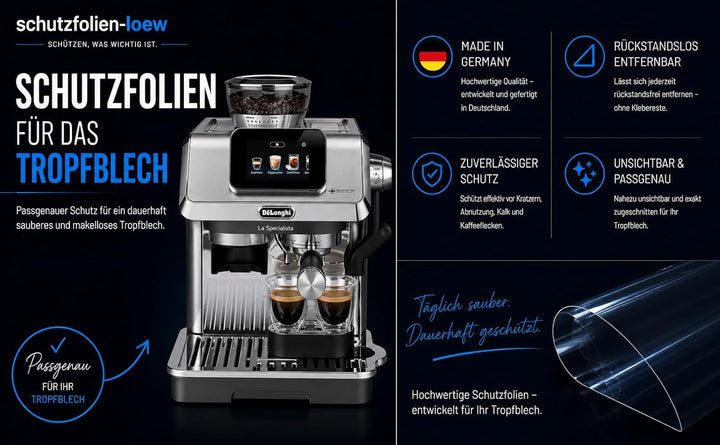 3 x Schutzfolie - Kratzschutz passend für DeLonghi Siebträgermaschine La Specialista Touch EC9455.M