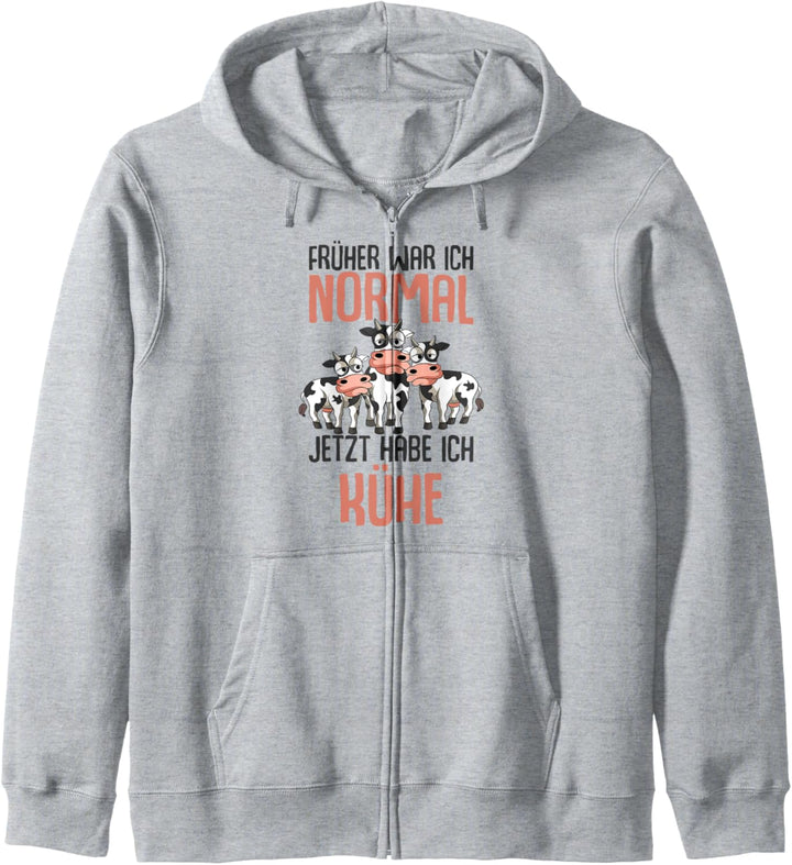 Früher war ich normal jetzt habe ich Kühe Landwirt Kuh Kapuzenjacke