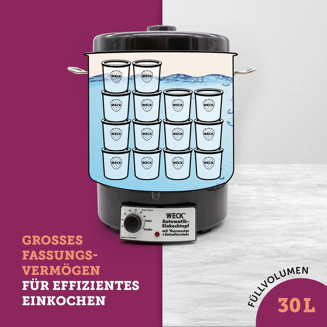 WECK Glühweintopf / Einkochautomat WAT 24A (Einkochtopf aus Edelstahl, 35cm, 30 L, 230V, 1800 W) 683